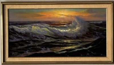 MAURICE MEYER VINTAGE MODERN SEASCAPE OCEAN LANDSCAPE OIL PAINTING