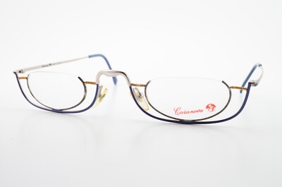CASANOVA Brille Mod. LC-34 C-02 40/22 Multicolored Gold Crazy Art Oval Italy 90s