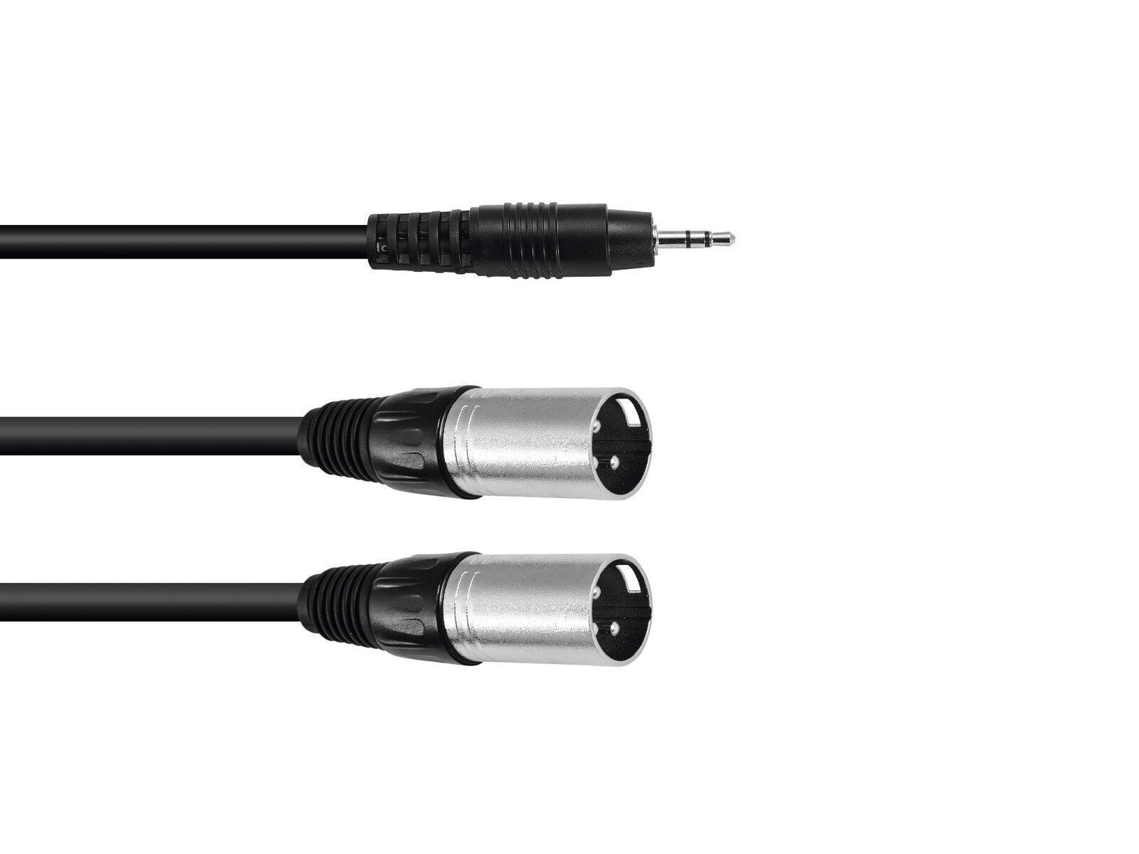 Thumbnail - Omnitronic Adapterkabel 3,5 Klinke/2xxlr(m) 1,5m Sw