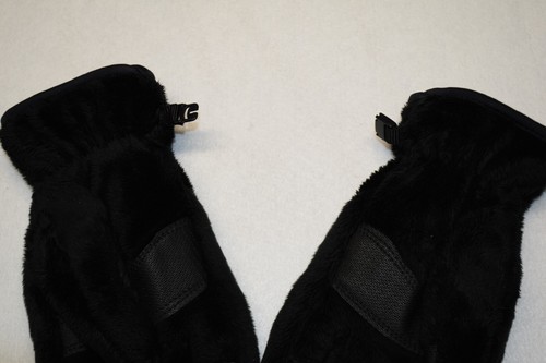HEAD Girls Size M Black Faux Fur Thermal Fleece Gloves W/Finger Patches - Picture 3 of 12