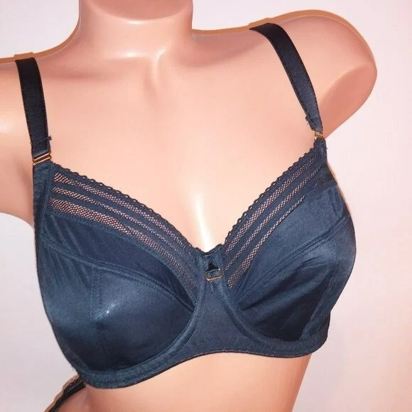 Freya 胸罩套装 US 30G 英国 30F 小号内裤黑色无衬里蕾丝钢圈新品 — 第 3/4 张图片