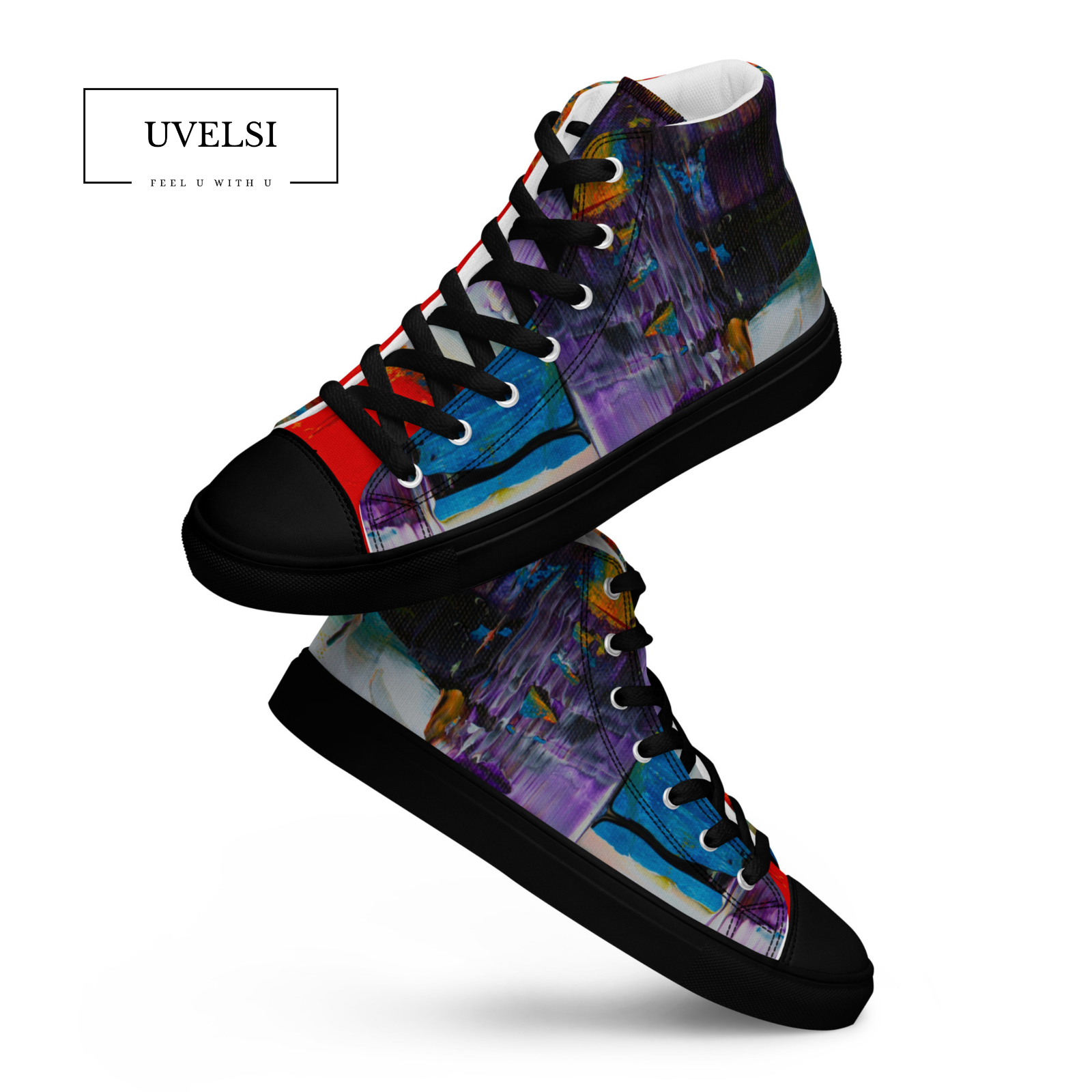 UVelsi High Top Canvas Sneakers for Men - Sporty Walking Shoes