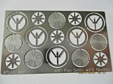 Atlas # BLMA81 48" Fan Grill w/o Center Plate for EMD GP/SD Models N-Scale