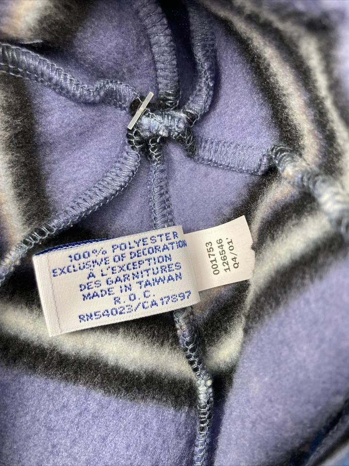 Gorro de invierno azul marino antiguo adulto a rayas azul negro tostado pequeño/md Foto 4 de 4