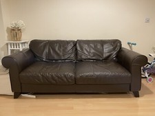 brown leather 3 piece suite used