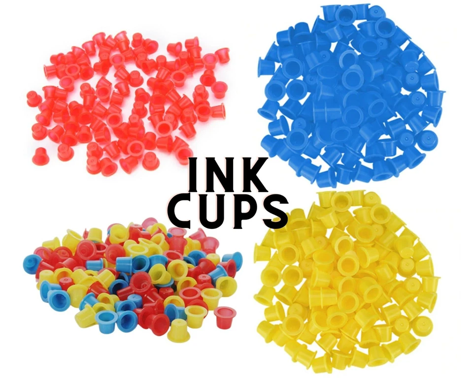 Ink Tattoo Cups Pigment microblading pots holder caps colour makeup 100pcs UK