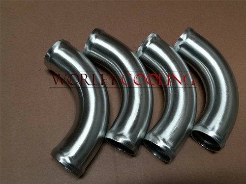 Intercooler Universal de Aluminio 2.5" Turbo Tubería + Manguera + Kits de Abrazadera en T NEGRO Nuevo - Imagen 11 de 11