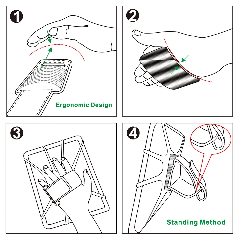 Detachable Padded Hand Strap Holder with Silicon Tablet Holding Net for Tablets - Image 2 of 4