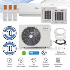 Tri Zone  Ductless Mini Split Inverter 23.5 Seer2 Air Conditioner Wifi Heat Pump