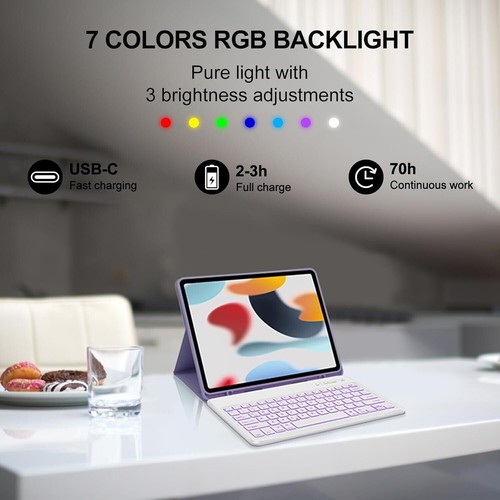Keyboard Case for iPad Air 13 inch (M2) 2024, Keyboard for iPad Pro 12.9 inch Ca - Picture 5 of 7