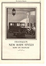 1923 Franklin 4-Door Touring Car Syracuse New York Showroom Display Print Ad
