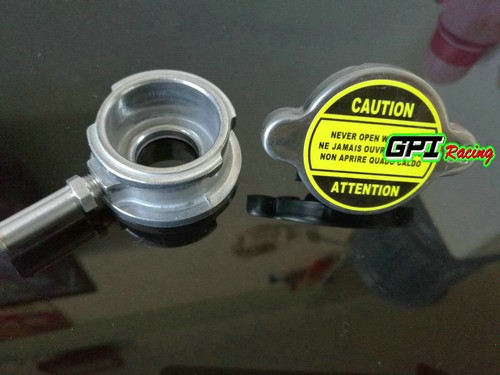 1.25" 32mm ID Aluminum Weld On Radiator Filler Neck+Overflow pipe+1.1 Bar Cap - Imagen 1 de 11