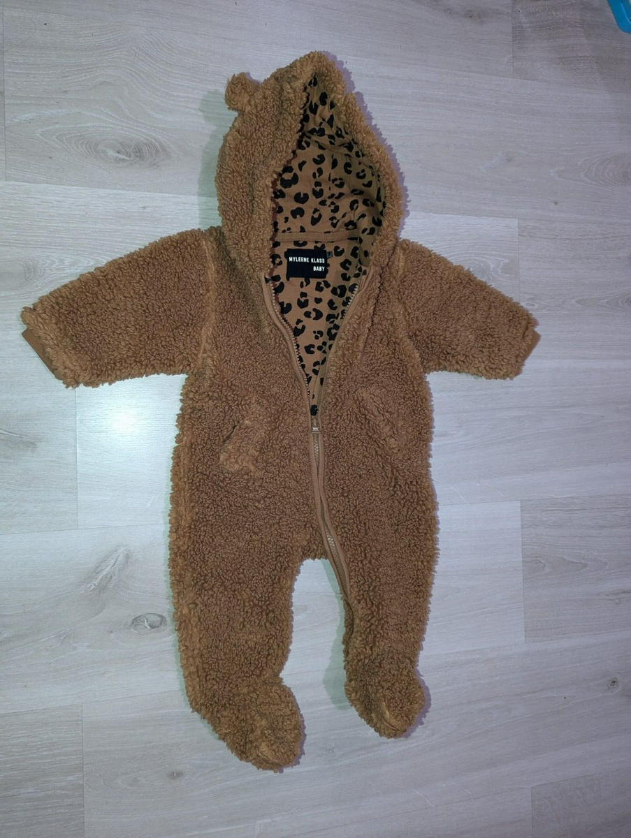 Myleene Klass Baby Brown Cosy Pramsuit Size 3-6 Months Excellent