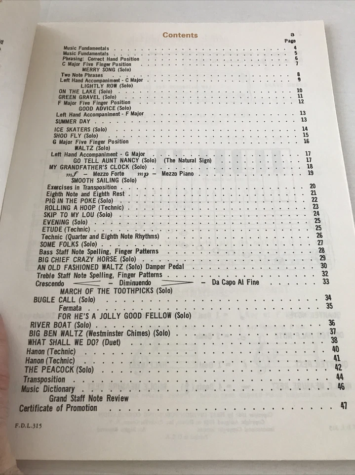 Piano Student Level One by David Carr Glover Sheet music 5C - Image 3 of 3