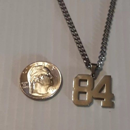 #50-#99 SPORTS FOOTBALL NUMBER Pendant Charm / 18"-24" STAINLESS CHAIN NECKLACE - 第 61/77 張圖片