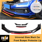 YARA Universal Gloss Black Car Front Bumper Protector Lip Body Spoiler Splitter