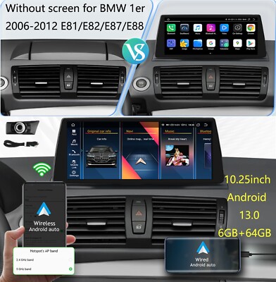 Für BMW 1er E81 E82 E87 E88 2006-12 10.25'' 6+64G Carplay Autoradio Idrive GPS 4G