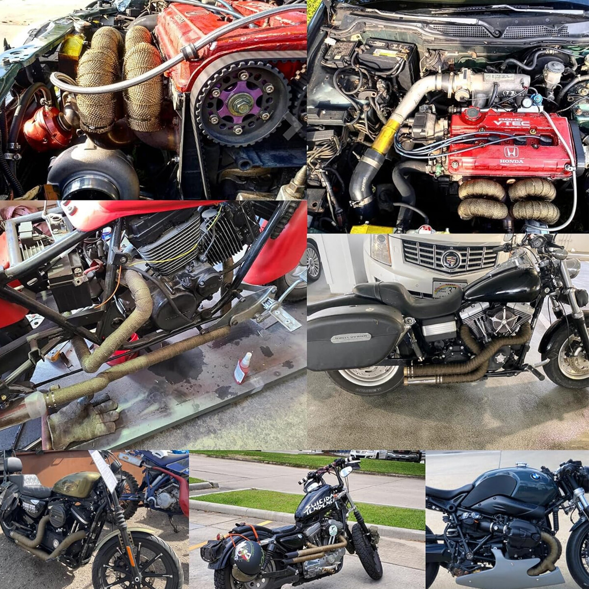 1 Roll x 2" 50ft Titanium Lava Header Manifold Exhaust Heat Wrap Tape Ties Kit