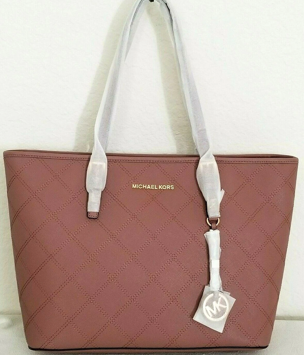 Michael Kors 'jet Set Travel' Saffiano Leather Top Zip Tote in Purple