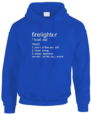 Firefighter Funny Definition Men's Mens Hoody Gift Idea Emergency Fireman Work