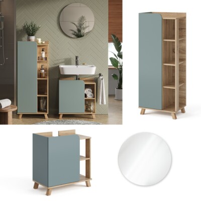 Badmöbel-Set Karen Sonoma Blau 3 Teile Vicco