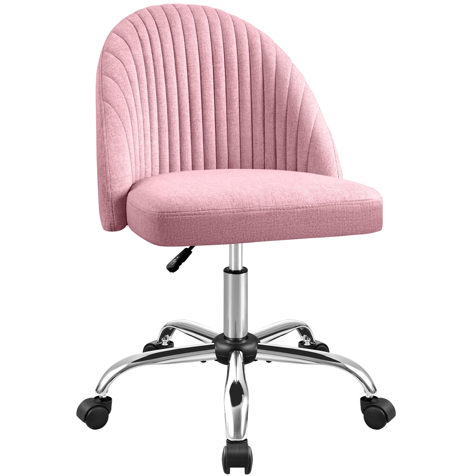 Modern Adjustable Swivel Fabric Armless Desk Chair for Office-image