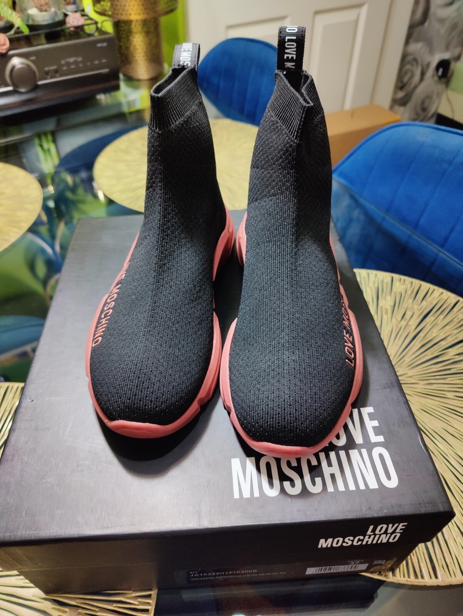 Socks Womens Trainers Love Moschino Sock Trainers Pink LOVE