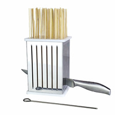 CUBO PRODUZIONE 49 ARROSTICINI FABBRICA SPIEDINI KEBAB + COLTELLO e 90 STECCONI