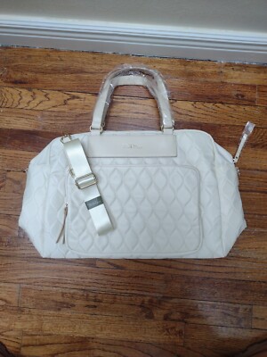 Bella Russo Large Weekender Duffle Bag Cream X 13” New