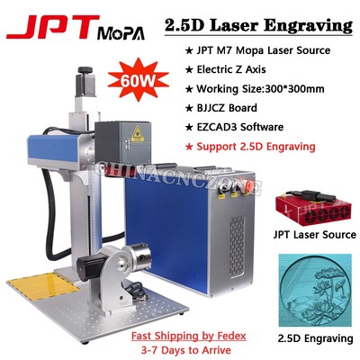 2.5D 60W MOPA JPT M7 Fiber Laser Engraver Laser Marking Machine Relief Engraving