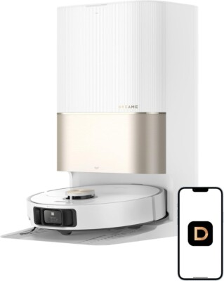 #ad DREAME X40 Ultra White Robot Vacuum 12000Pa Removable Mop Certified Refurbished $319.99