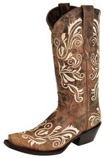 Womens Cognac Western Boots Cowboy Dress Swan Embroidered Snip Toe Bota Vaquera