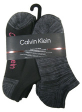Calvin Klein CK No Show Socks 6 Pair One Size For Women's Shoe 4-10 Black Gray