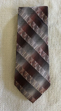 Burma Bibas 100% Woven Silk Geometric Neck Tie Made In USA 59x4.5