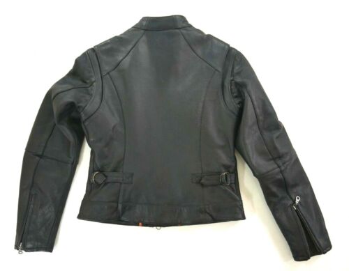 First Classics Leather Black Biker Motorcycle Jacket Zip out Lining Mens Small - Picture 2 of 10