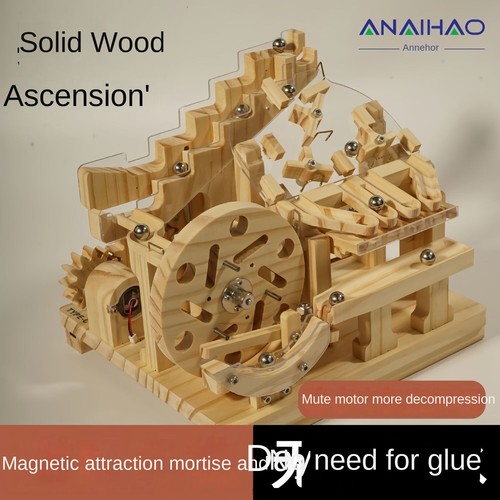 Marble Run Modules 3D Wooden Puzzle DIY Kit Rolling Ball Race Machine Model - Picture 6 of 9