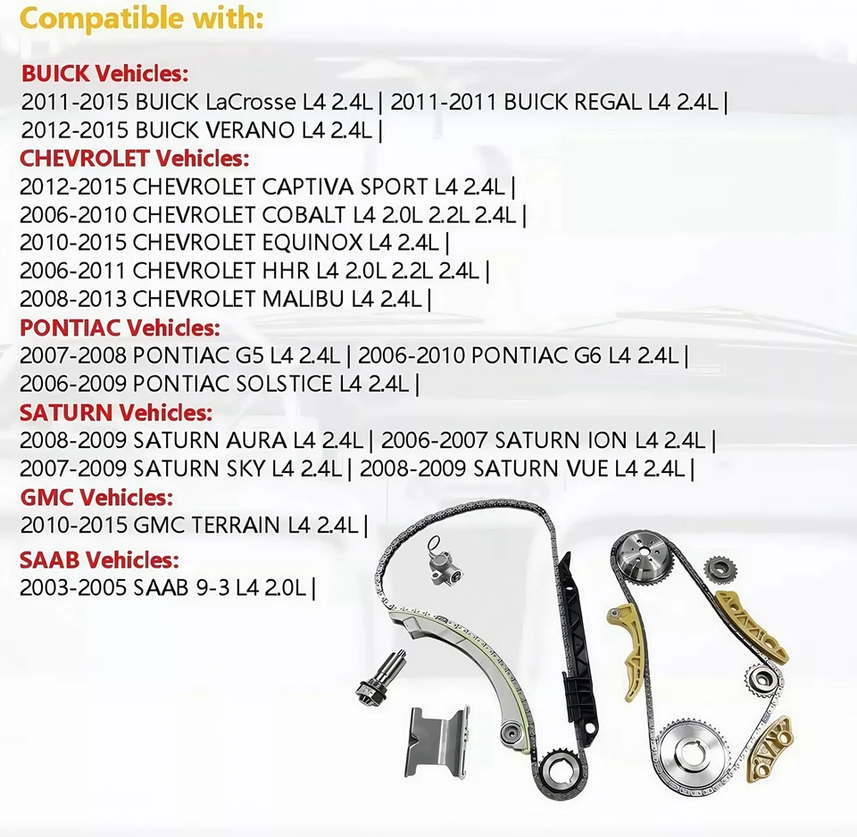 Exhaust & Intake Camshaft Lifters, Timing Chain Kit For Chevy GM 2.4L 2011+ LAF - Image 4 of 4