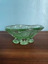 Fire And Light Glass Studios Recycled Glass Footed Bowl Kickshaw Collection Rare