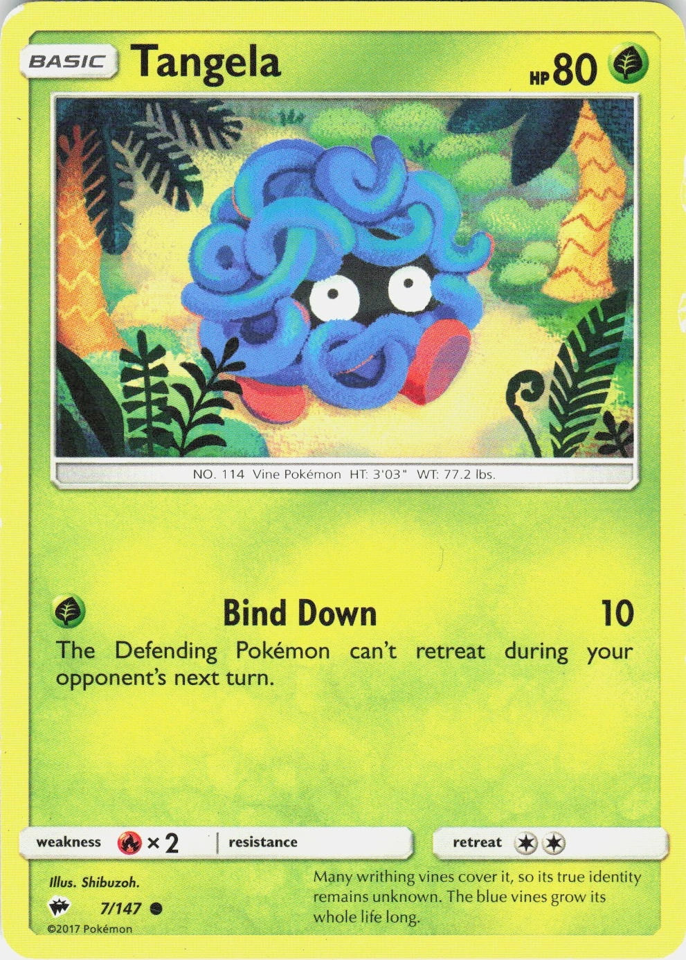 Tangela 7/147 Burning Shadows Common LP Pokemon TCG
