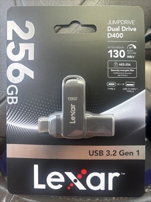 Lexar JUMPDRIVE Dual Drive D400 - 256 GB - USB 3.2 - LJD400256G-BNQNU - (New)