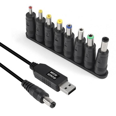 USB auf DC Stromkabel 5V auf 12V Boost Wandler 8 austauschbare Stecker Stecker