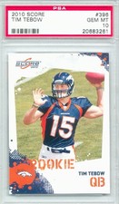 2010 Score Tim Tebow Rookie Graded PSA 10
