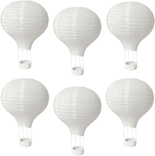 (6 Packs) 12-Inch White Paper Lanterns Decorative 12inches, - Picture 2 of 8