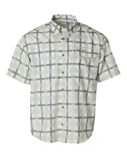 Banded Accelerator Otl Fishing Short Sleeve Vintage White Plaid Shirt