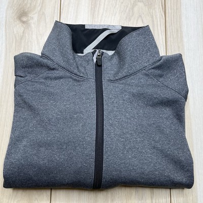 Zero Restriction 1/4 Zip Pullover Sweater Logo Embroidery Gray Men Size Large