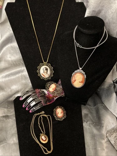 Cameo Costume Jewelry Lot Of 5 Vintage To Now