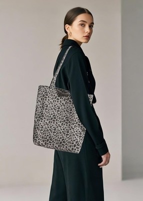Tote Tasche Leopardenmuster Handtasche Canvas Umhängetasche Damen Leoparden 