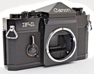 Meter Works! [ MINT ] Canon F-1 Eye Level 35mm SLR Film Camera Black JAPAN