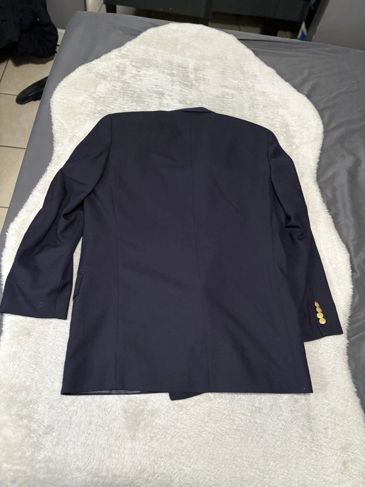 Blazer Polo University Club De Colección Doble Pecho Dorado Botón Azul Marino 40 T Lana Foto 4 de 4