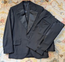 Samuelsohn Holt Renfrew 40S Full Canvas Black Wool Tuxedo Peak Lapel VTG